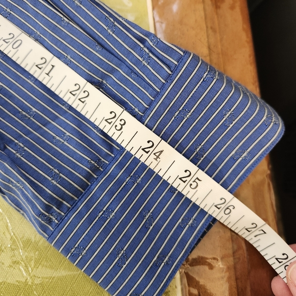 Robert graham blue striped paisley long sleeve cuff shirt sz s (42)16.5 - Picture 10 of 15